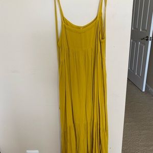 Loft Beach Tie Back Tiered Maxi Dress | Color: Yellow | Size: M |